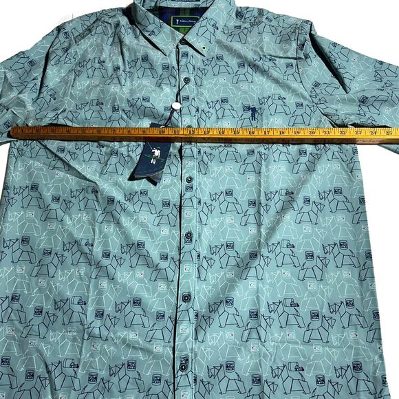 William Murray Scotch Blend Button Down Shirt Carolina Blue Scottie Size L NWT - Picture 10 of 15